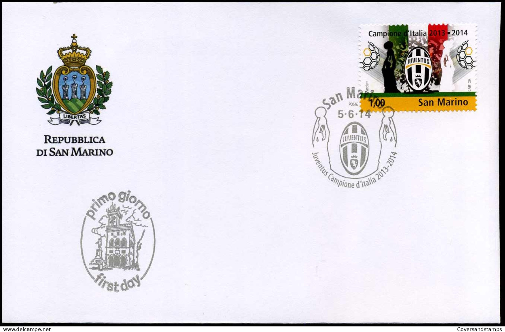 San Marino - FDC 2014 - Juventus : Campionate D'Italia - FDC