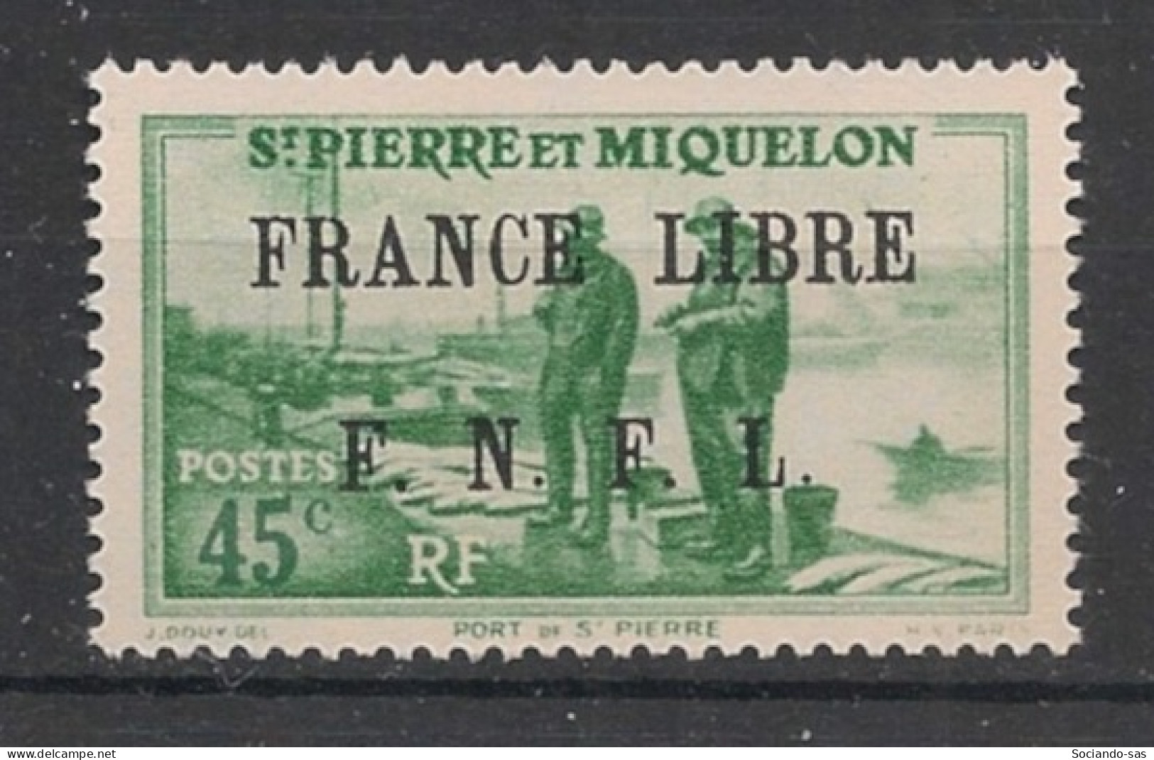SPM - 1941-42 - N°YT. 256 - France Libre 45c Vert - Neuf Luxe ** / MNH / Postfrisch - Unused Stamps