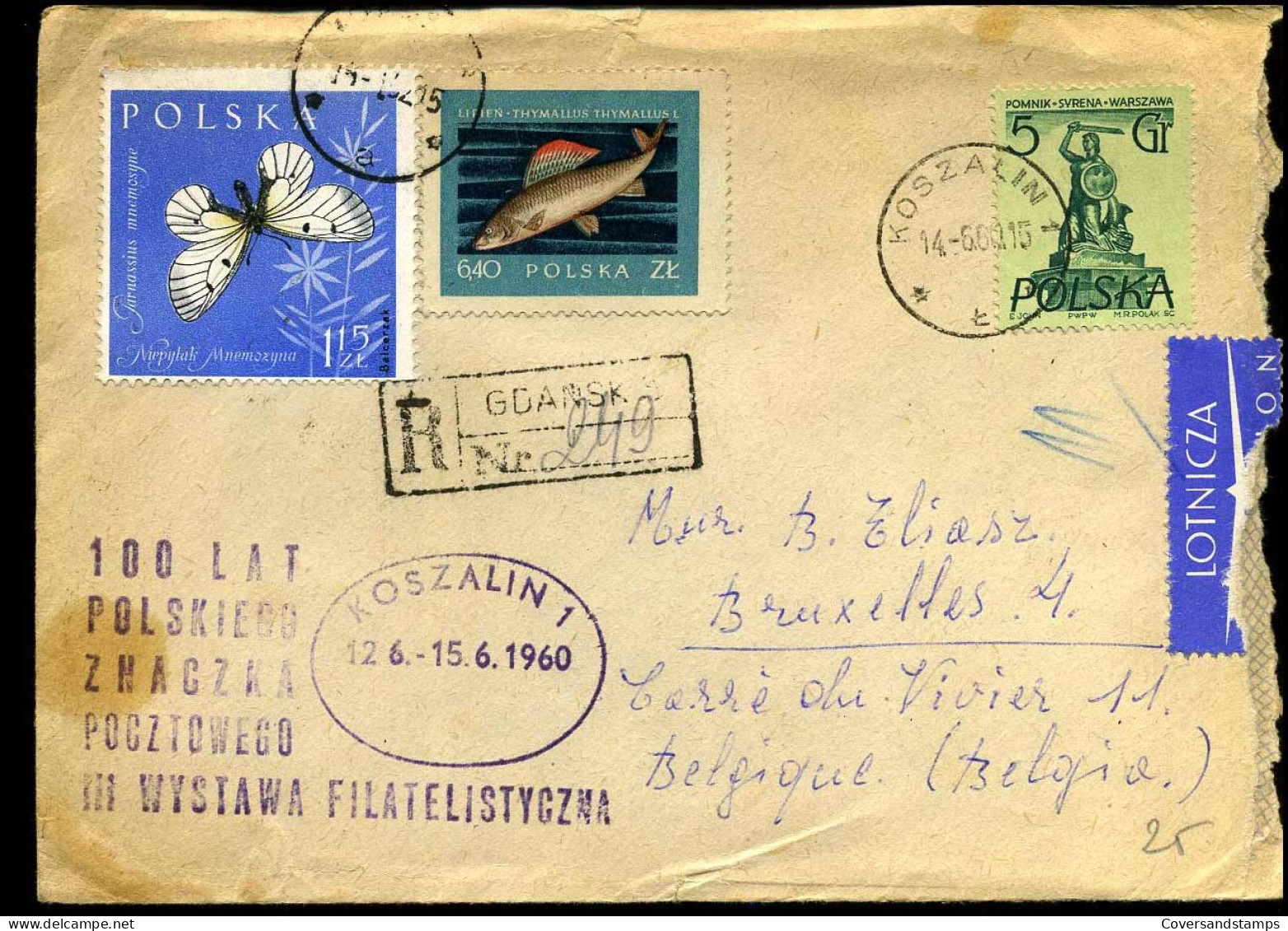Registered Cover To Brussels, Belgium - Storia Postale