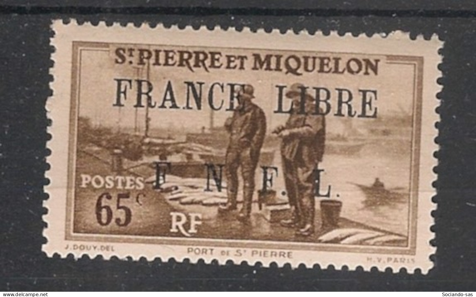 SPM - 1941-42 - N°YT. 259 - France Libre 65c Brun - Neuf * / MH VF - Unused Stamps