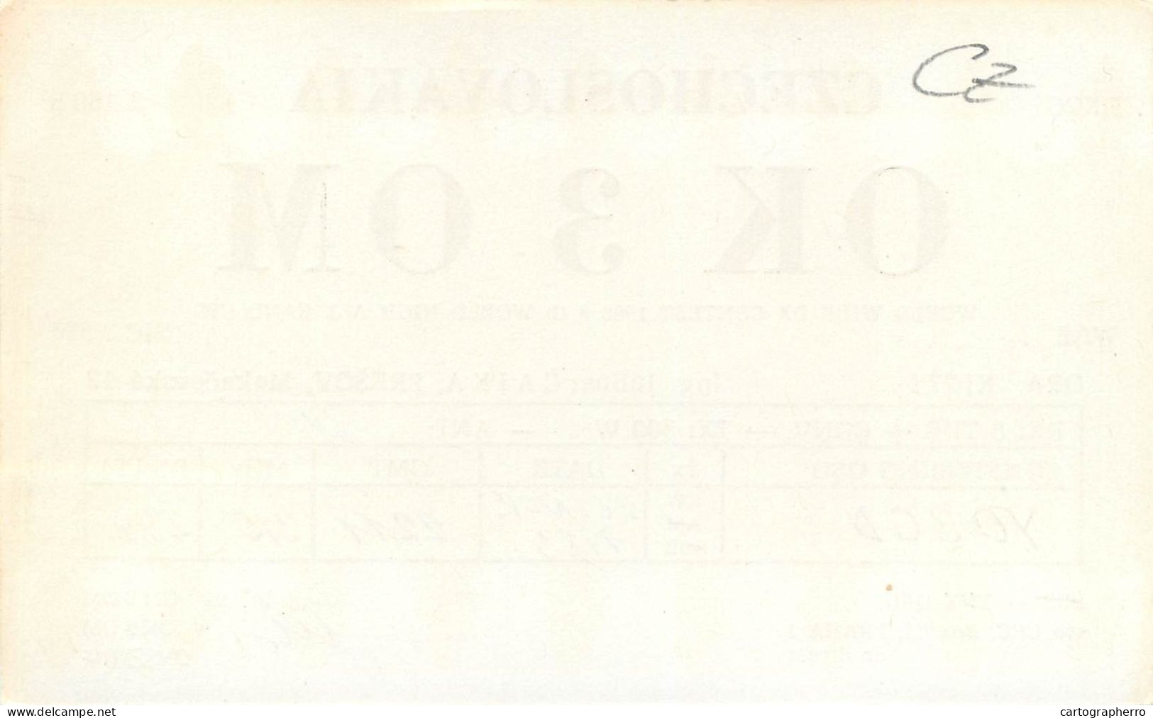 Radio Amateur QSL Post Card Czechoslovakia Y03CD OK3OM - Amateurfunk