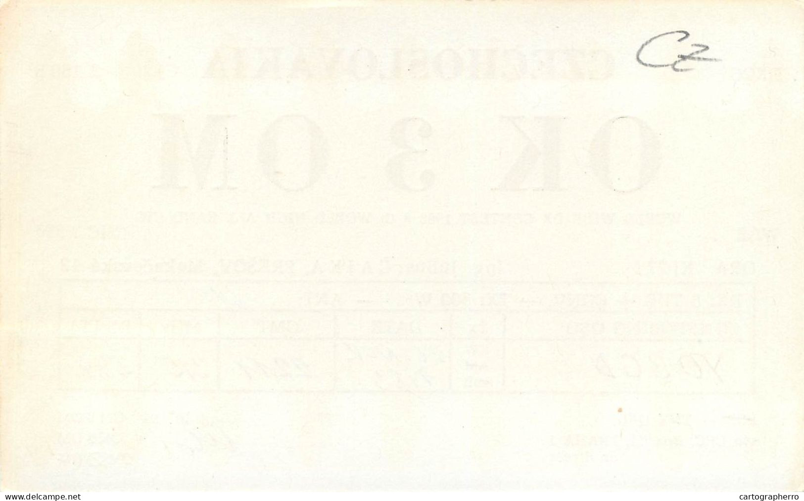 Radio Amateur QSL Post Card Czechoslovakia Y03CD OK3OM - Radio Amatoriale