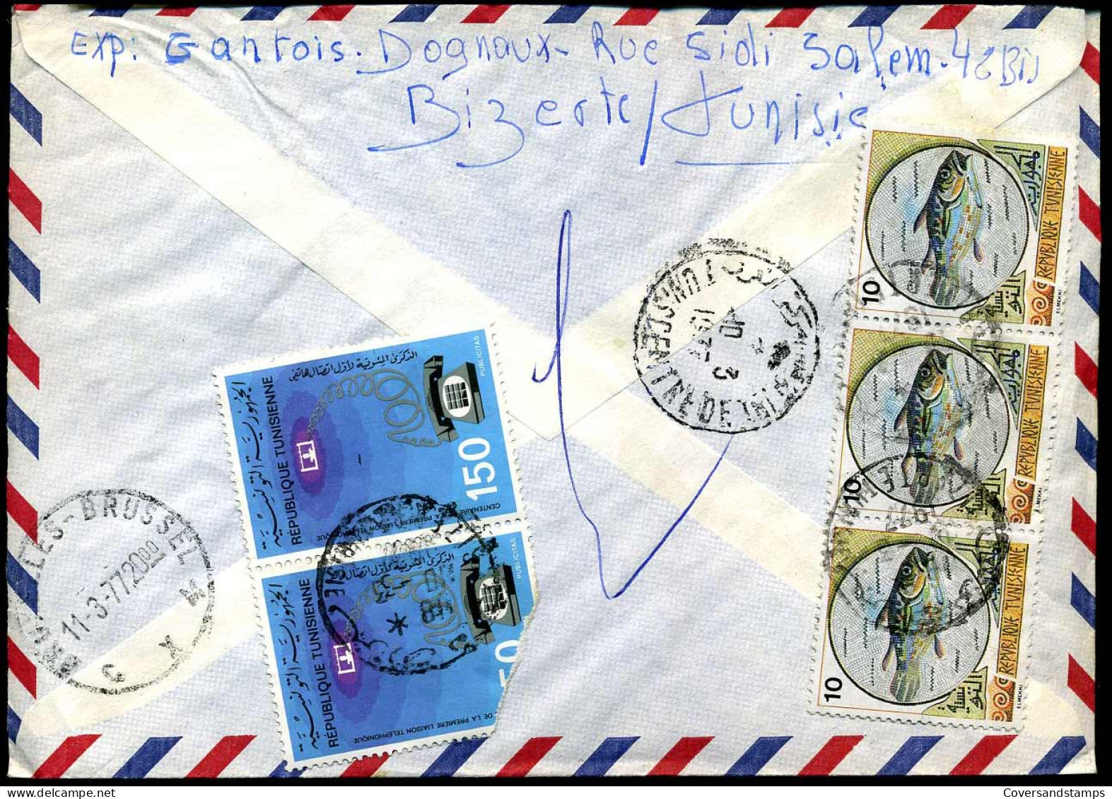 Express Cover To Brussels, Belgium - Tunisia (1956-...)