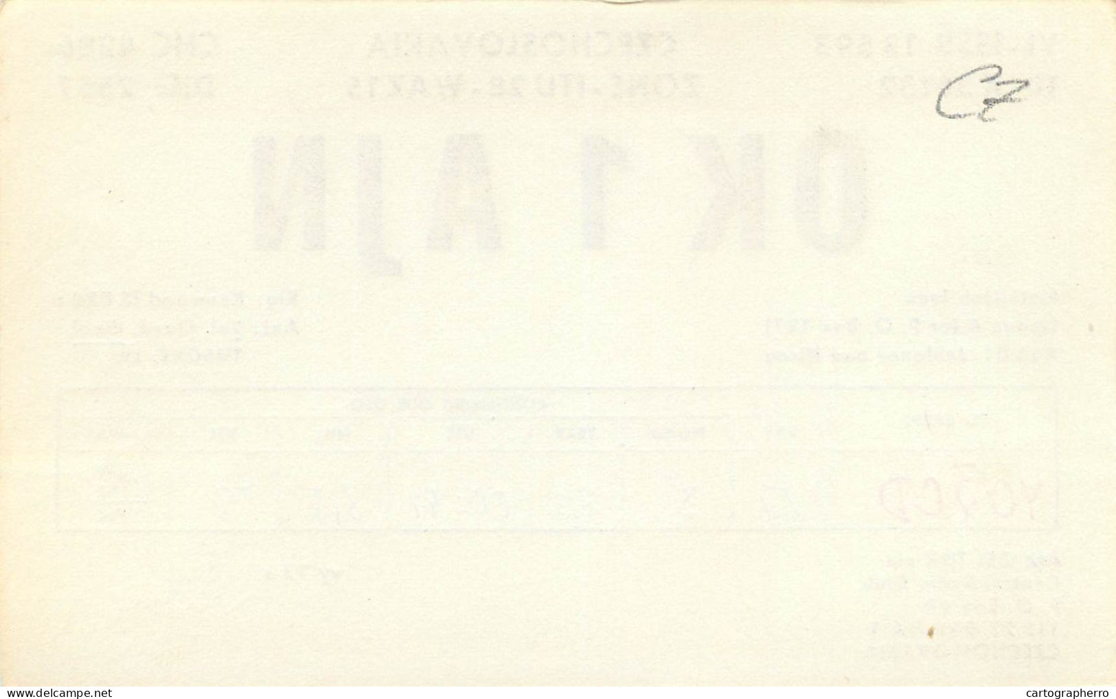 Radio Amateur QSL Post Card Czechoslovakia Y03CD OK1AJN - Radio Amateur