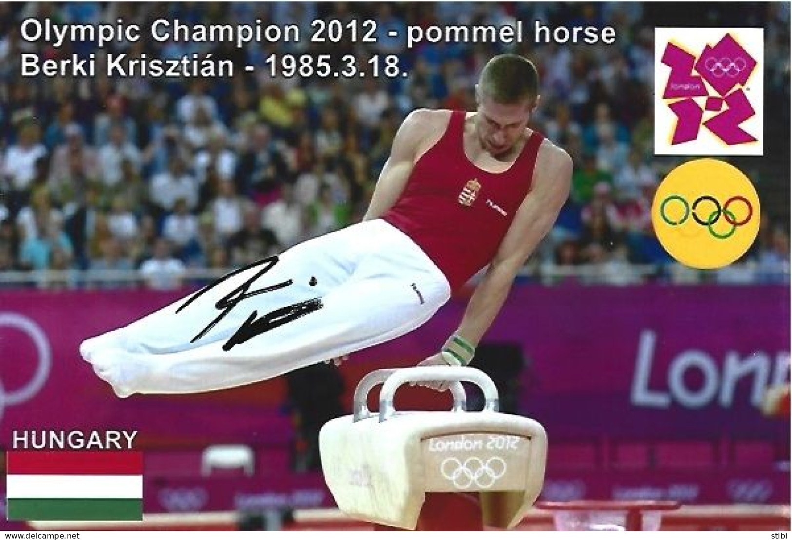 HUNGARY - ORIG.AUTOGRAPH - BERKI KRISZTIÁN - OLYMPIC CHAMPION -POMMEL HORSE - 2012 LONDON - Sportifs