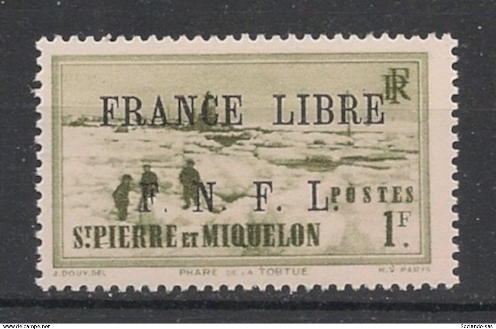 SPM - 1941-42 - N°YT. 263 - France Libre 1f Olive - Neuf Luxe ** / MNH / Postfrisch - Ongebruikt