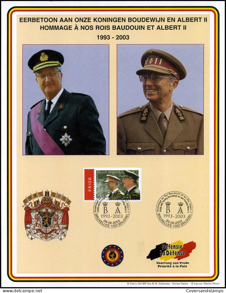 3201 - Eerbetoon Aan Onze Koningen Boudewijn En Albert II / Hommage à Nos Rois Baudouin Et Albert II - Cartoline Commemorative - Emissioni Congiunte [HK]