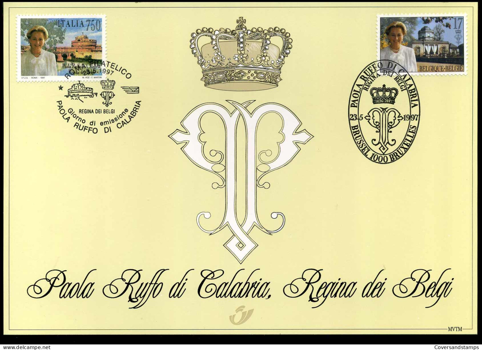 2706 HK - Paola, Gemeenschappelijke Uitgifte Met Italië - Souvenir Cards - Joint Issues [HK]