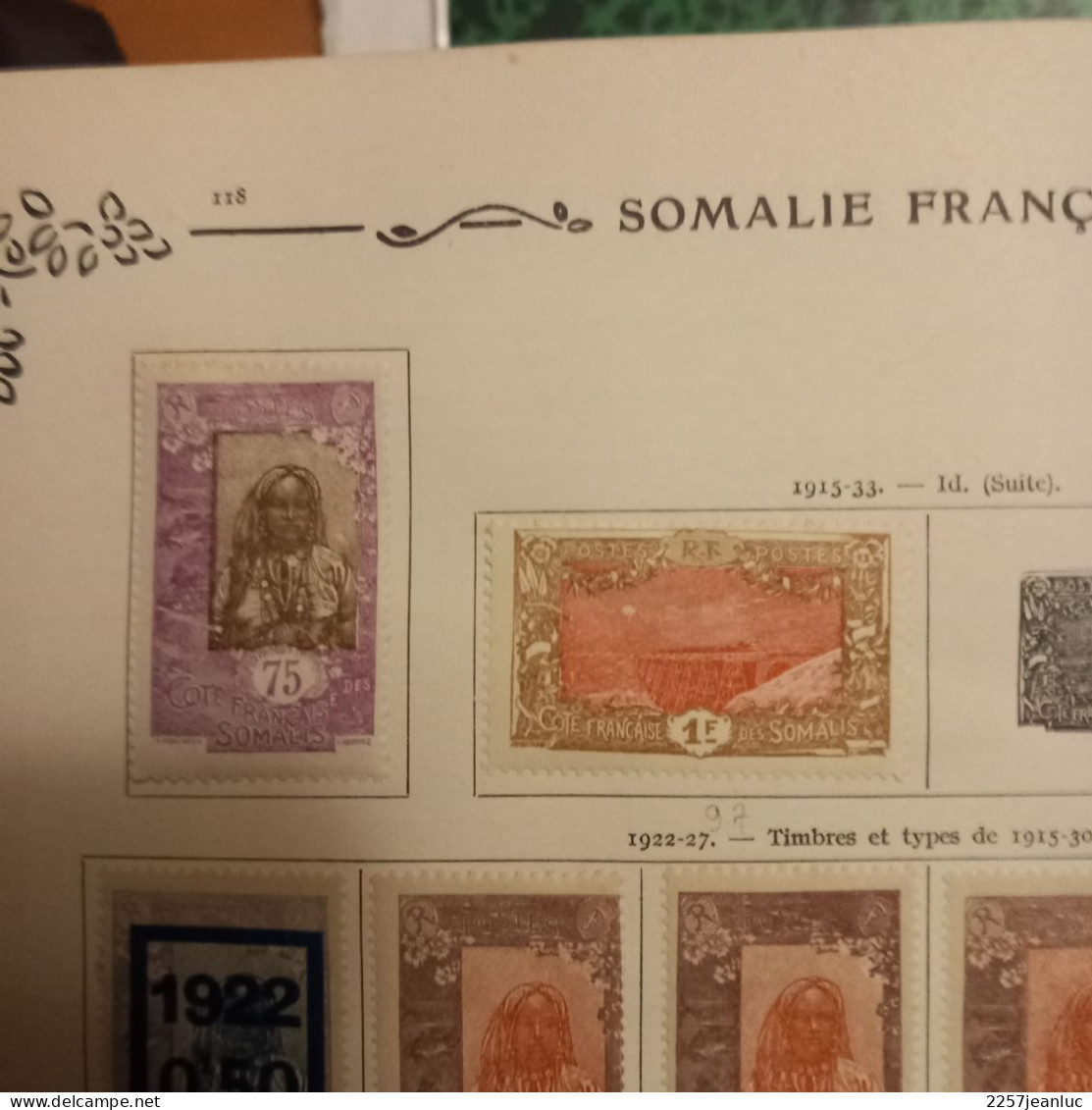 lot 17 Timbres Somalie Française  de 1894 à 1933 &  surchargés 1922 à 1927