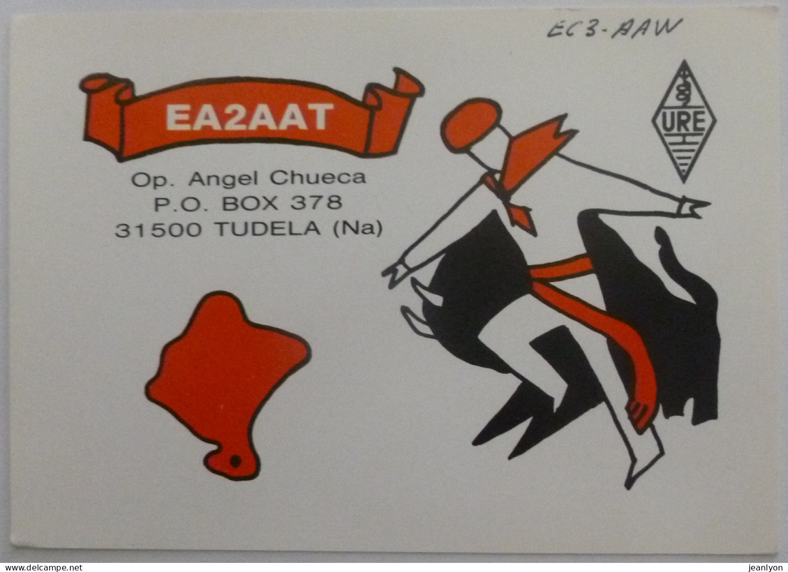 CORRIDA - Dessin Taureau Et Toreador - Carte QSL  - Corridas