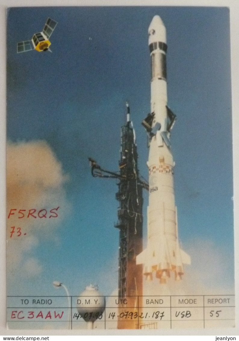 ESPACE / FUSEE ARIANE - SATELLITE FRANCAIS ARSENE - Décollage - Carte QSL  - Sterrenkunde