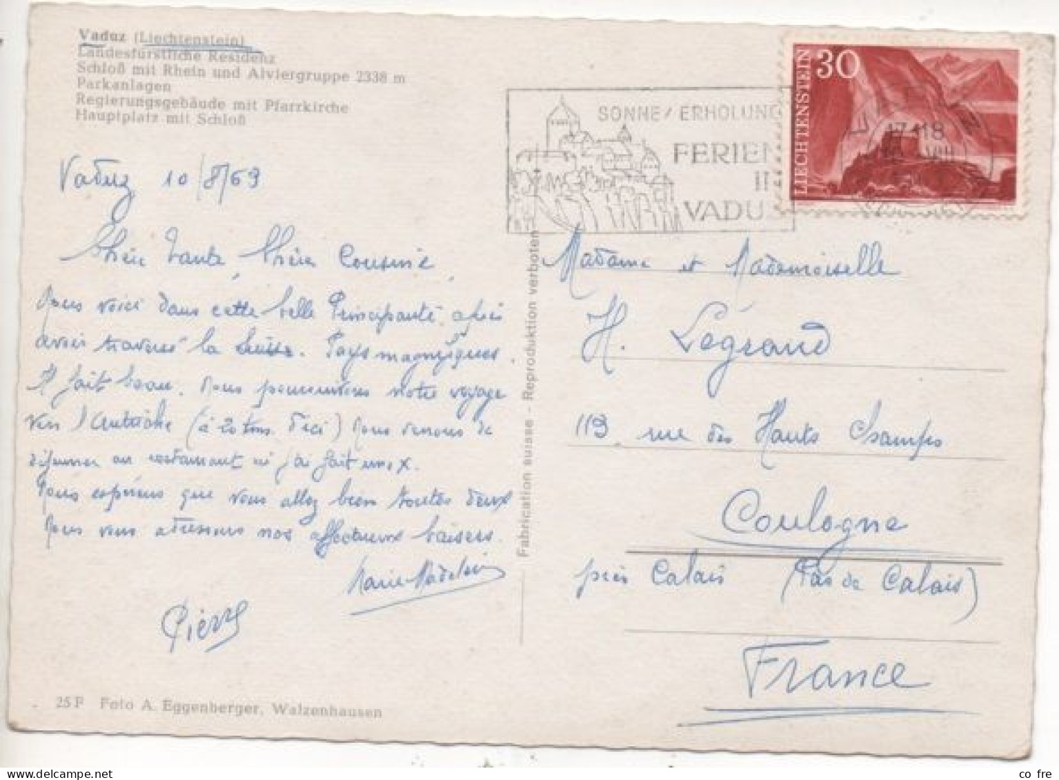 Liechtenstein N°345 Sur Carte Postale Multivues - Briefe U. Dokumente