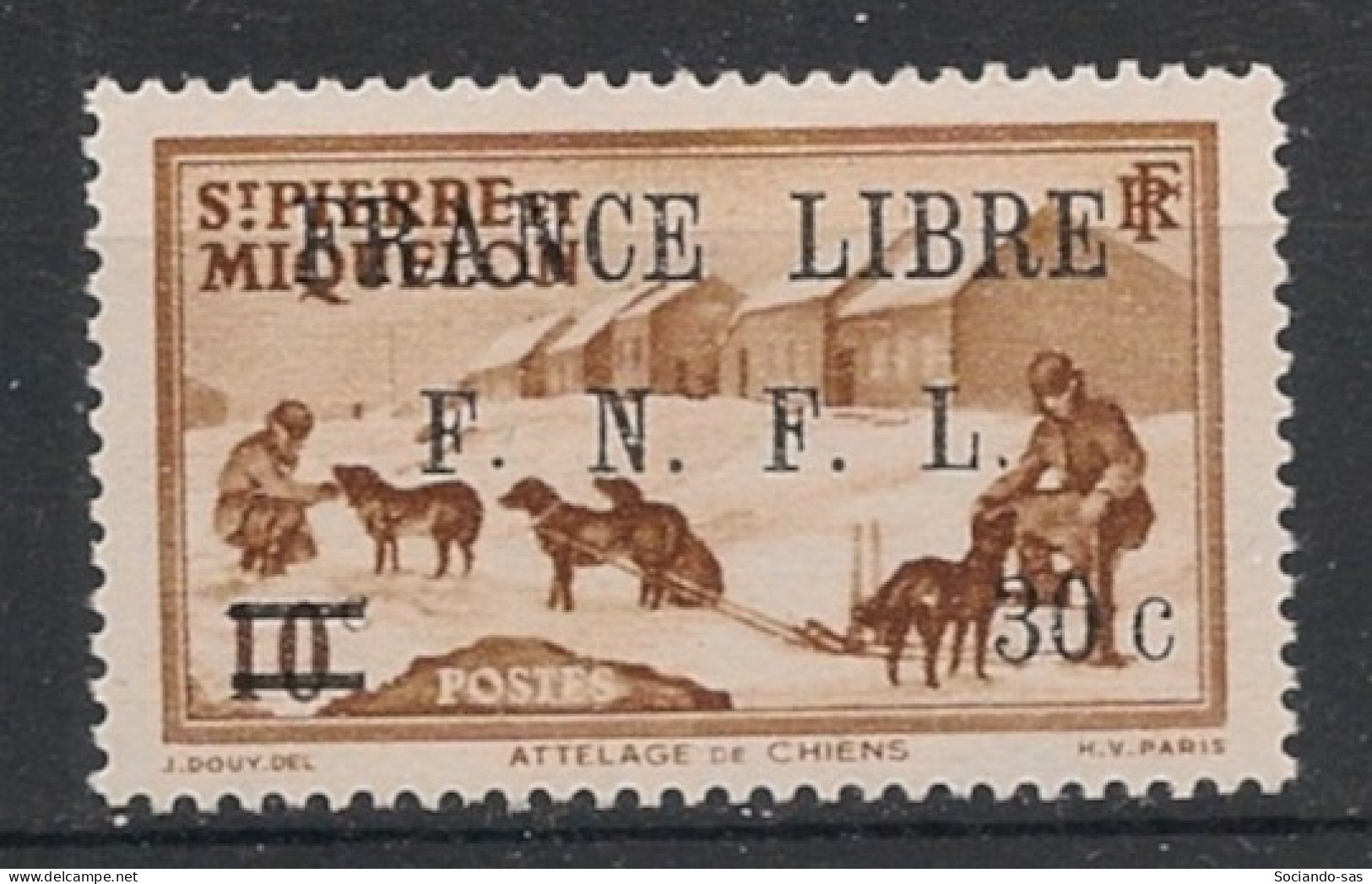SPM - 1941-42 - N°YT. 275 - France Libre 30c Sur 10c Brun-jaune - Neuf Luxe ** / MNH / Postfrisch - Unused Stamps