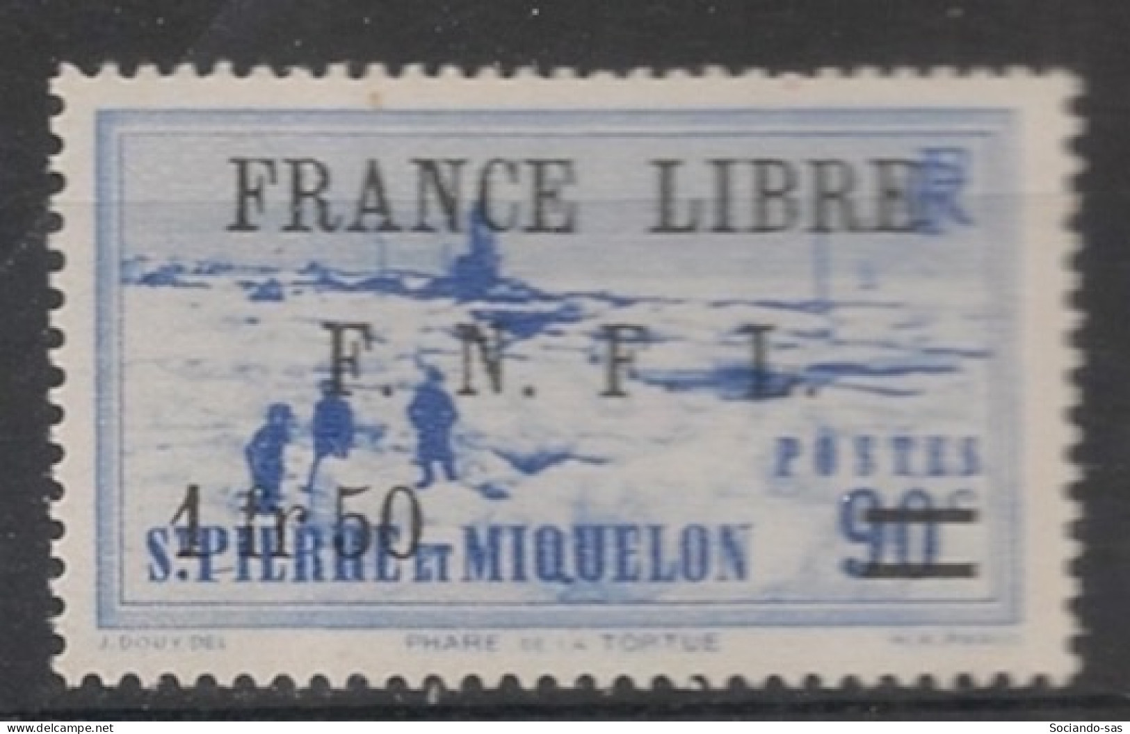 SPM - 1941-42 - N°YT. 277 - France Libre 1f50 Sur 90c Outremer - Neuf Luxe ** / MNH / Postfrisch - Unused Stamps