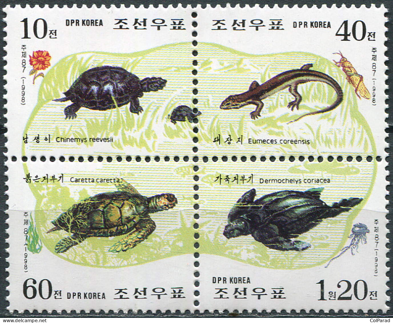 NORTH KOREA - 1998 - BLOCK OF 4 STAMPS MNH ** - Reptile - Korea, North