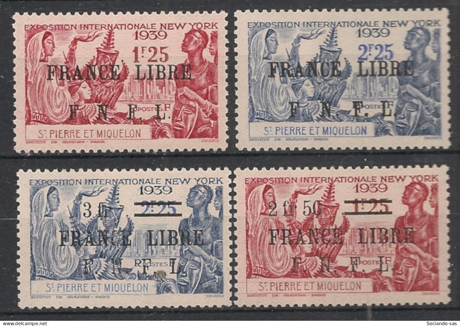 SPM - 1941-42 - N°YT. 281 à 284 - France Libre - Les 4 Valeurs "exposition De New York" - Neuf Luxe ** / MNH - Unused Stamps