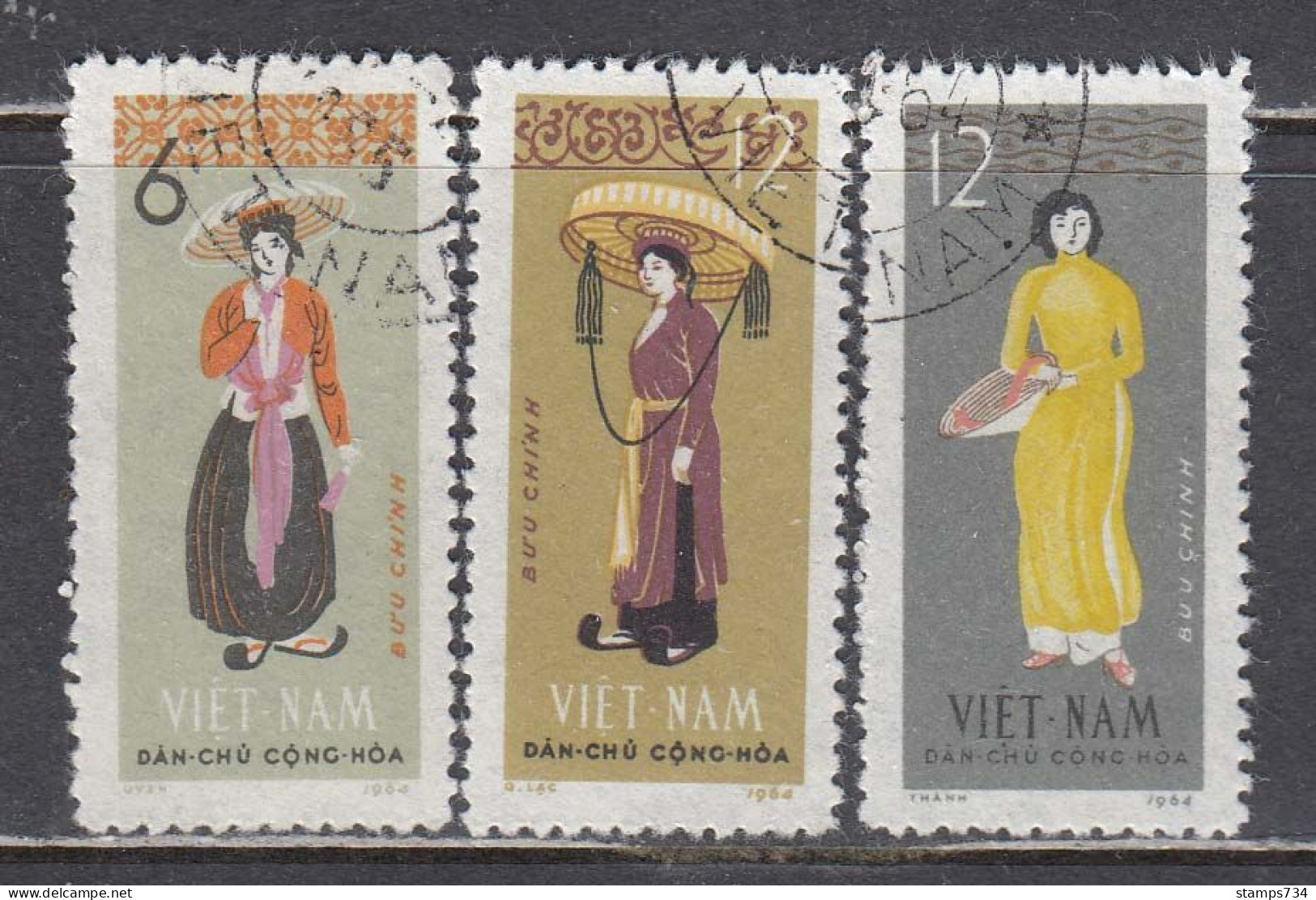 Vietnam Nord 1964 - (2)National Costumes, Mi-Nr. 307/09, Used - Vietnam