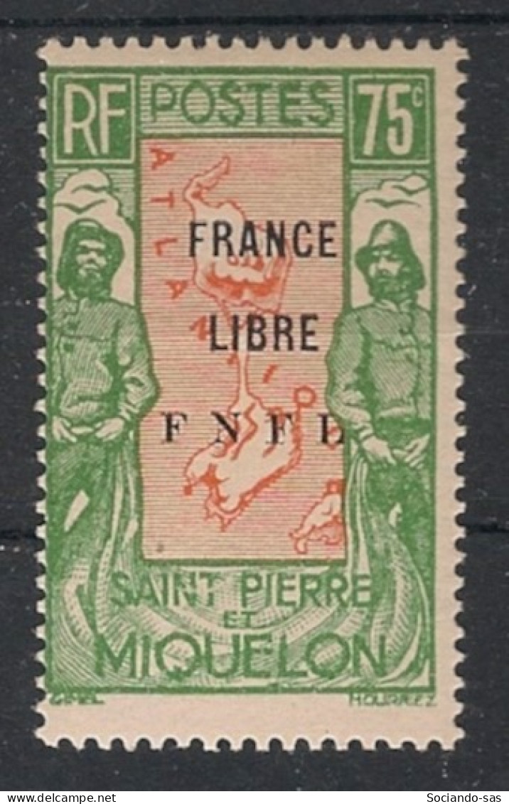 SPM - 1941-42 - N°YT. 286 - France Libre 75c Vert-jaune - Neuf * / MH VF - Ongebruikt