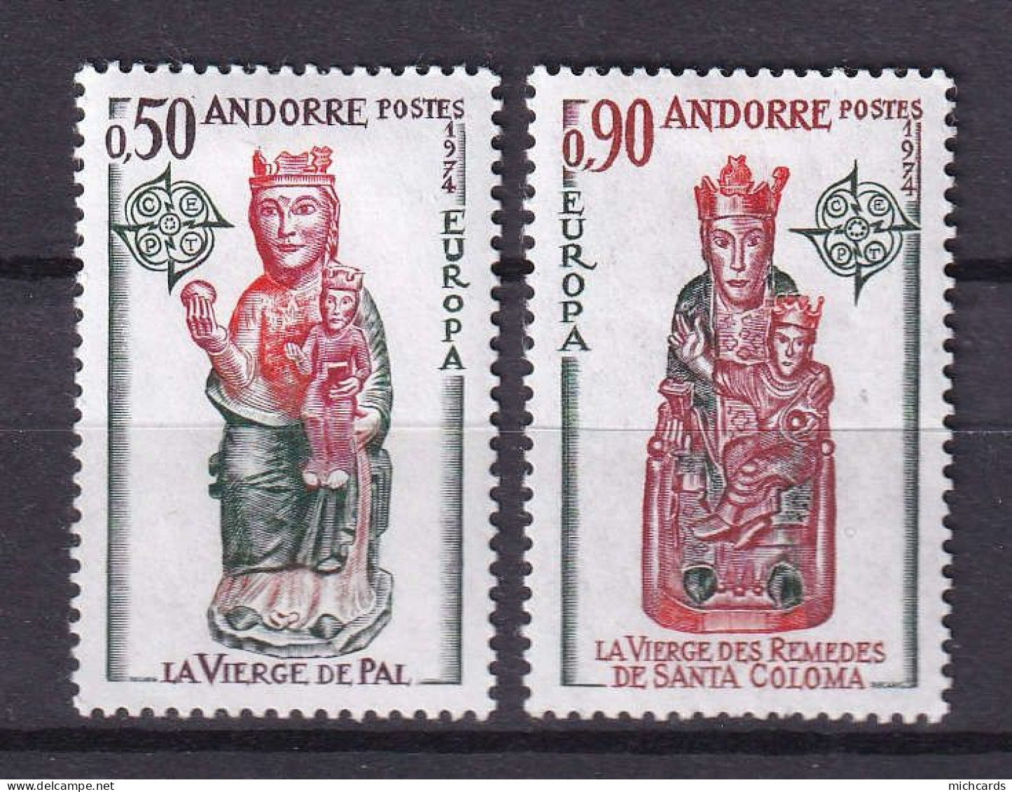 ANDORRE 1974 - Y&T 237/38 - Europa La Vierge - Neuf (MLH) Avec Trace De Charniere - Nuevos