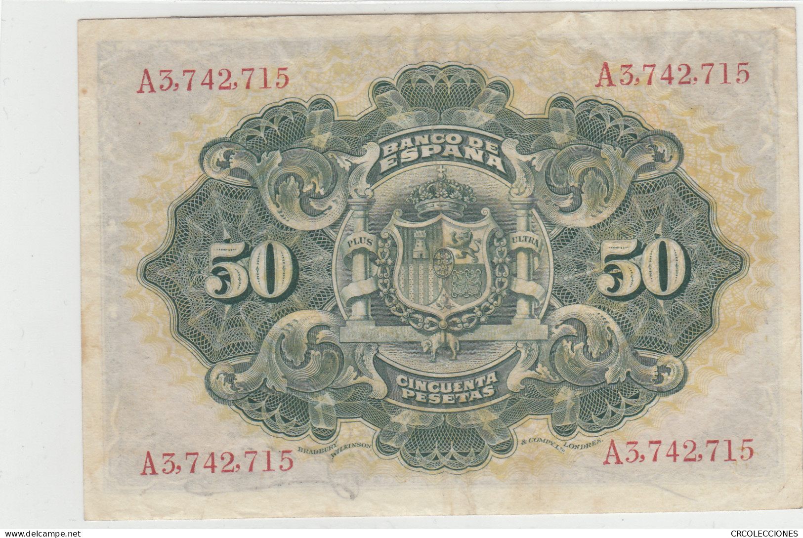 BILLETE ESPAÑA 50 PESETAS 1906 P-58a SERIE A CON APRESTO MBC+ - Altri & Non Classificati