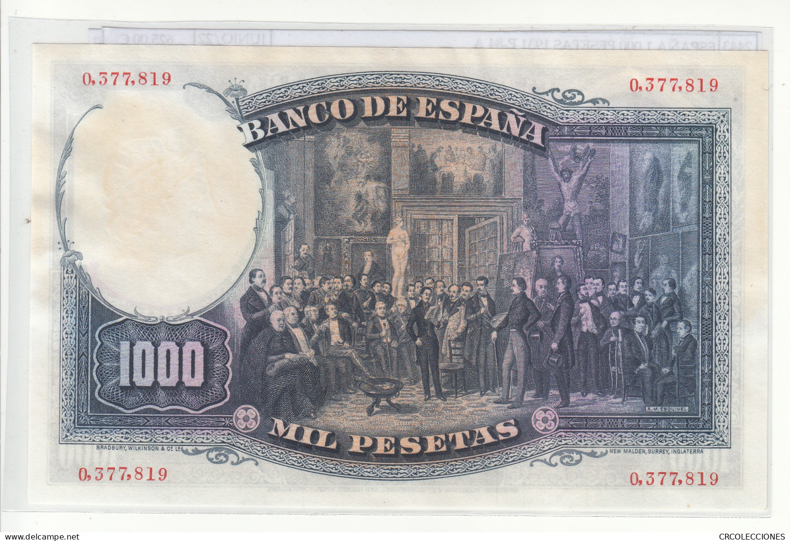 BILLETE ESPAÑA 1.000 PESETAS 1931 P-84A SIN CIRCULAR - Otros & Sin Clasificación