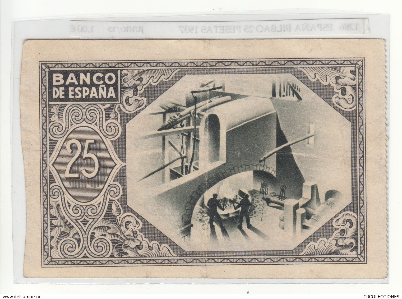 BILLETE ESPAÑA BILBAO 25 PESETAS 1937 P-S563b MBC+ - Other & Unclassified