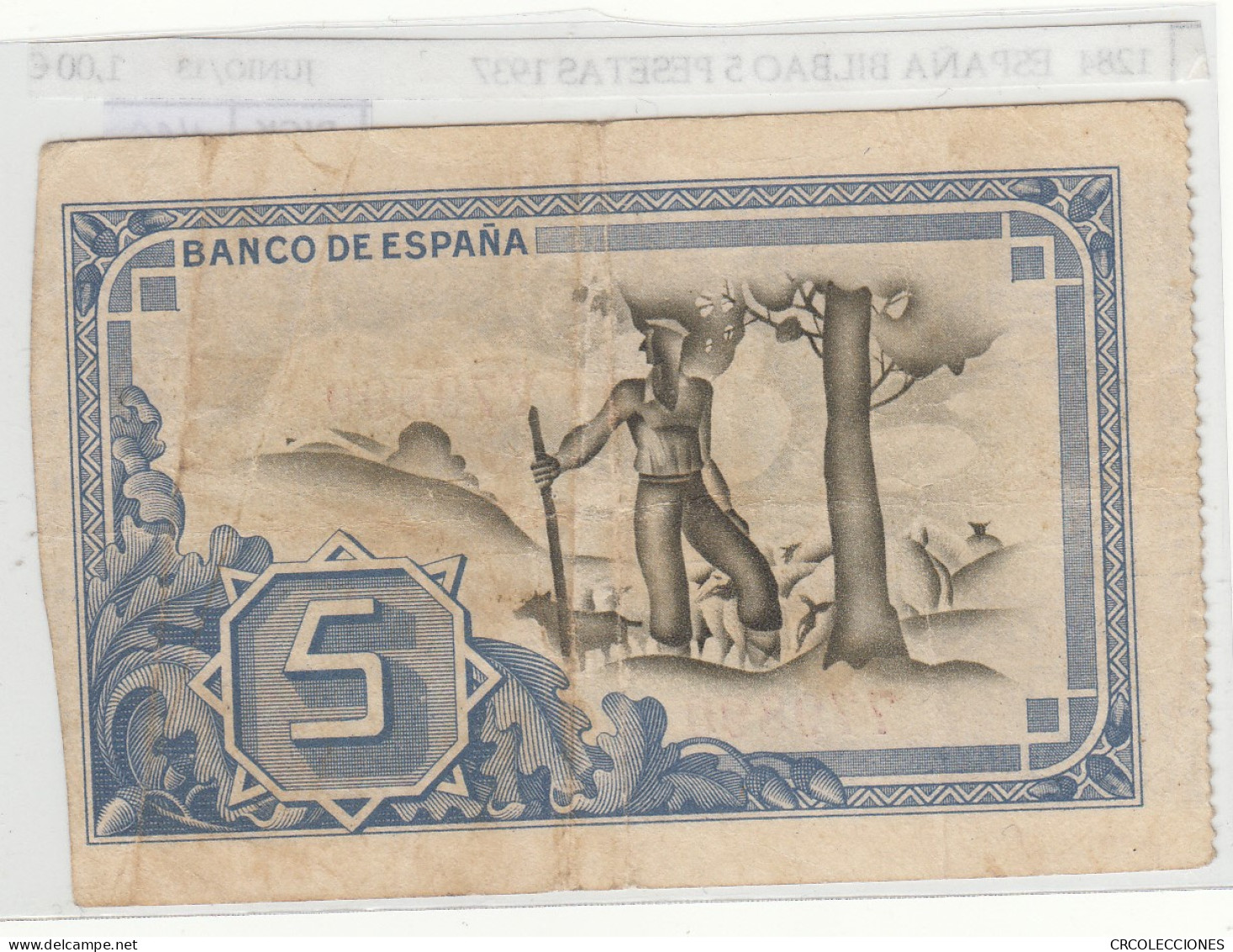 BILLETE ESPAÑA BILBAO 5 PESETAS 1937 P-S561a MBC - Other & Unclassified