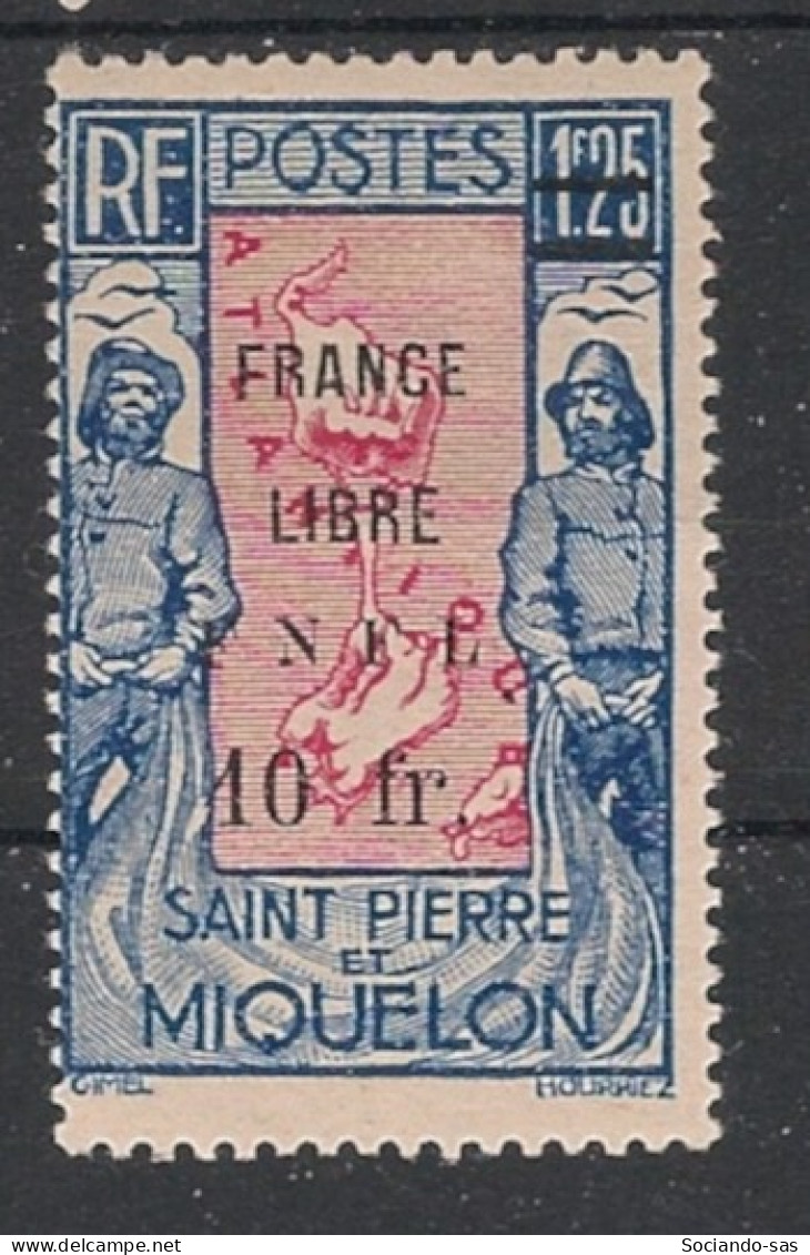 SPM - 1941-42 - N°YT. 289 - France Libre 10f Sur 1f25 Outremer Et Rose - Neuf * / MH VF - Ongebruikt