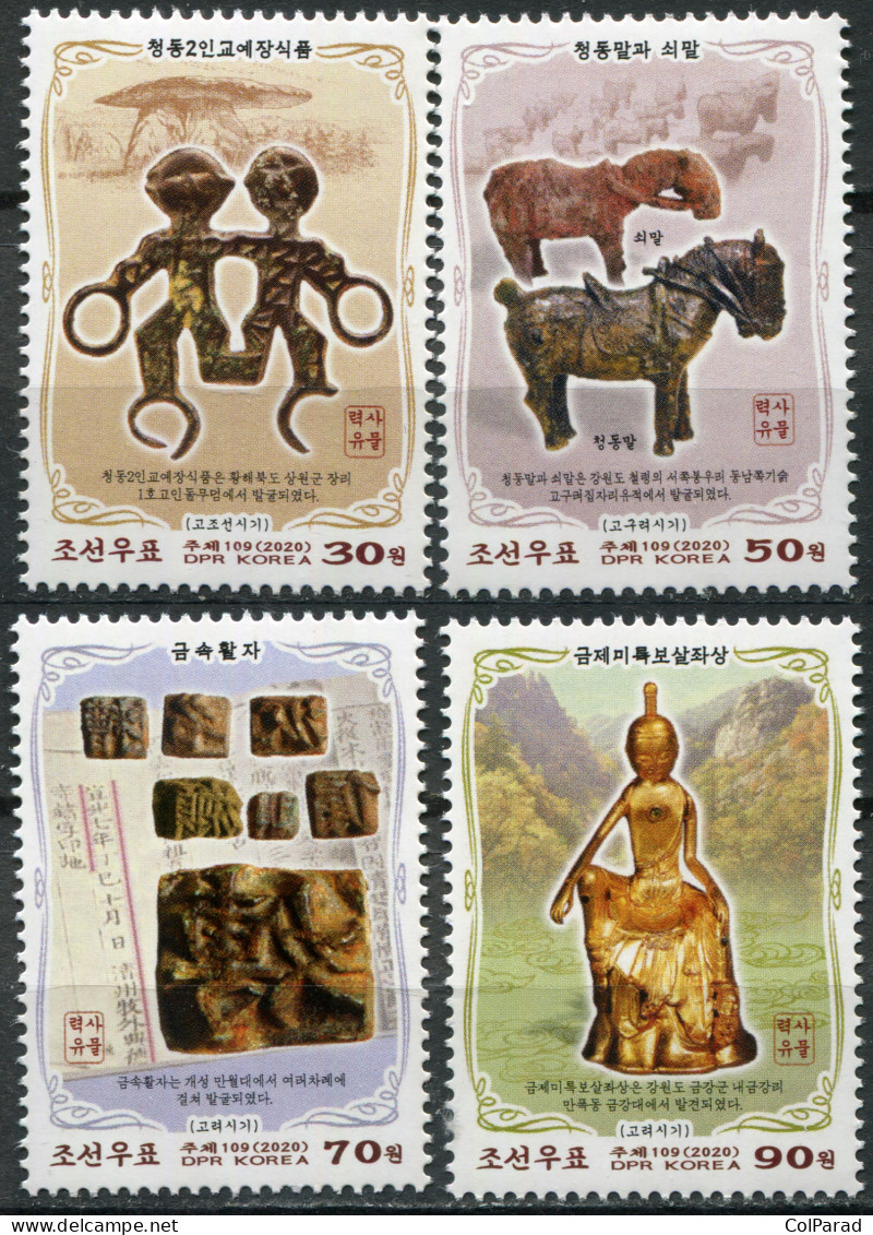 NORTH KOREA - 2020 - SET OF 4 STAMPS MNH ** - Ancient Artifacts - Corée Du Nord