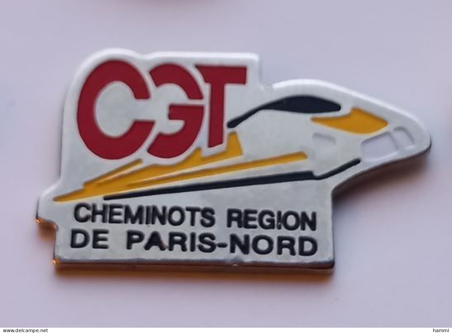 N219 Pin's SNCF TGV Syndicat CGT Cheminots Région Paris Nord Achat Immédiat - TGV