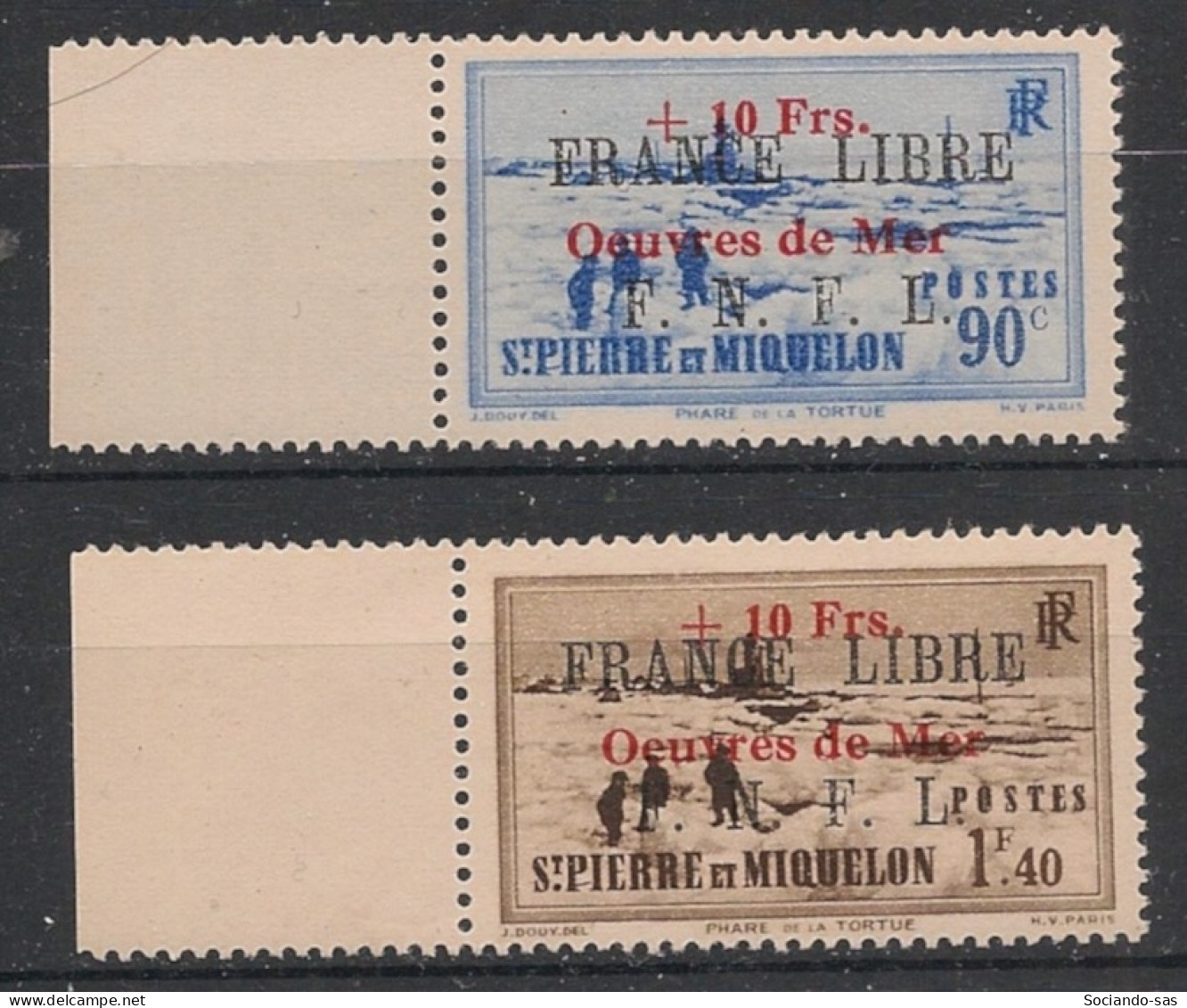 SPM - 1942 - N°YT. 311A Et 311B - Oeuvres De Mer - Signés BRUN - Neuf Luxe ** / MNH - Unused Stamps