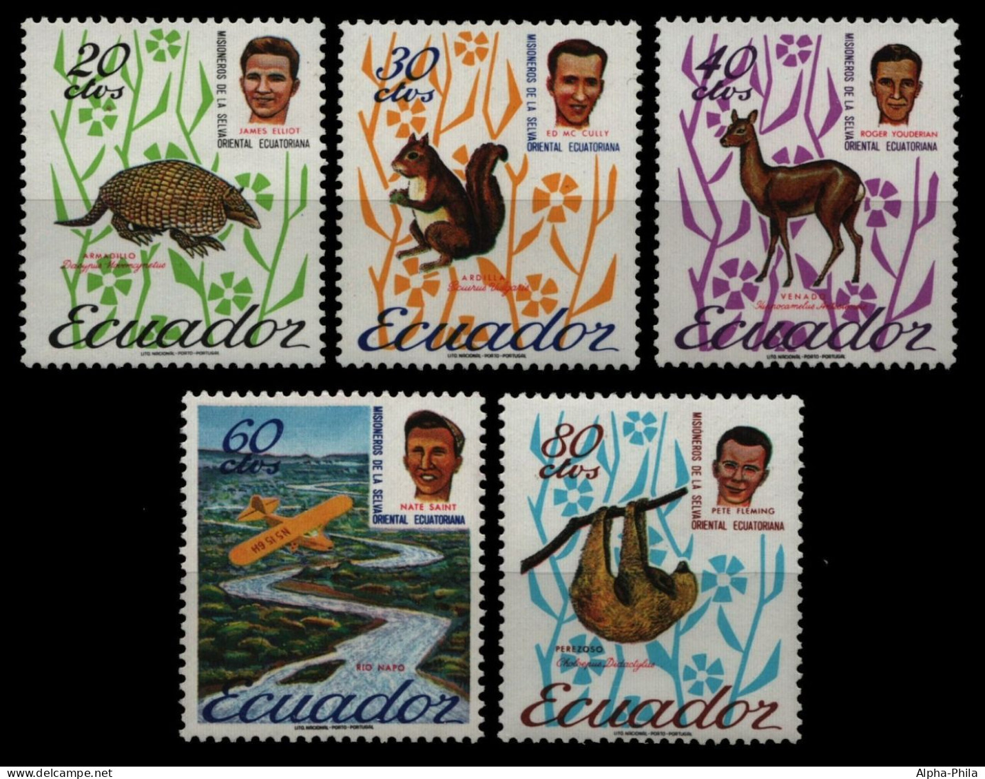 Ecuador 1964 - Mi-Nr. 1162-1166 ** - MNH - Wildtiere / Wild Animals - Equateur