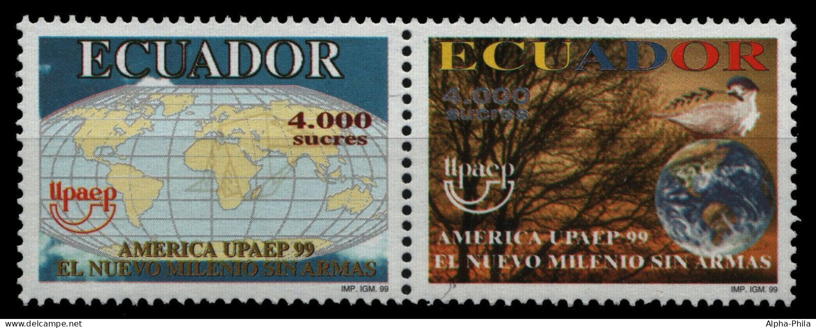 Ecuador 1999 - Mi-Nr. 2448-2449 ** - MNH - "ohne Waffen" - Ecuador