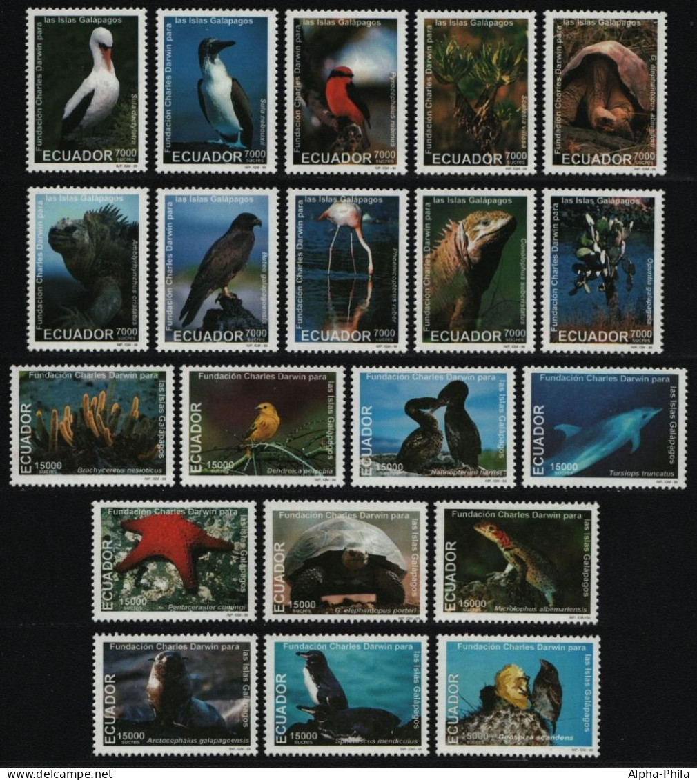 Ecuador 1999 - Mi-Nr. 2421-2440 ** - MNH - Flora & Fauna - Galapagos - Equateur