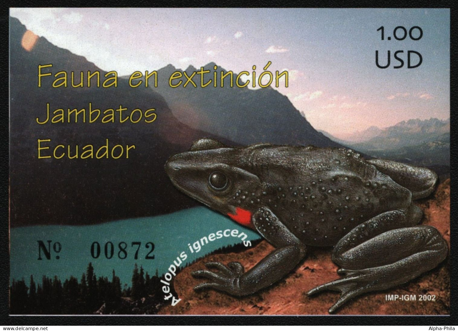 Ecuador 2002 - Mi-Nr. Block 168 ** - MNH - Frösche / Frogs - Ecuador