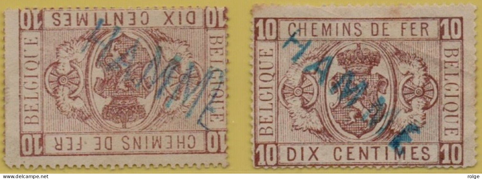 D099   HAMME   OCB TR 1    GROTE EN KLEINE NAAMSTEMPEL Spoorlijn TERMONDE A ST NICOLAS - Usados