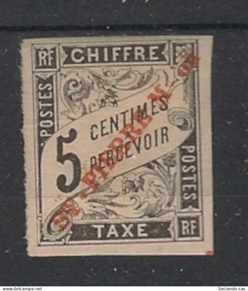 SPM - 1893 - Taxe TT N°YT. 1 - Type Duval 5c Noir - Neuf * / MH VF - Timbres-taxe