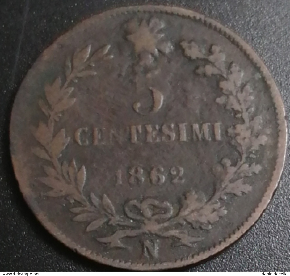 5 Centesimi Italie 1862 N - 1861-1878 : Vittoro Emanuele II