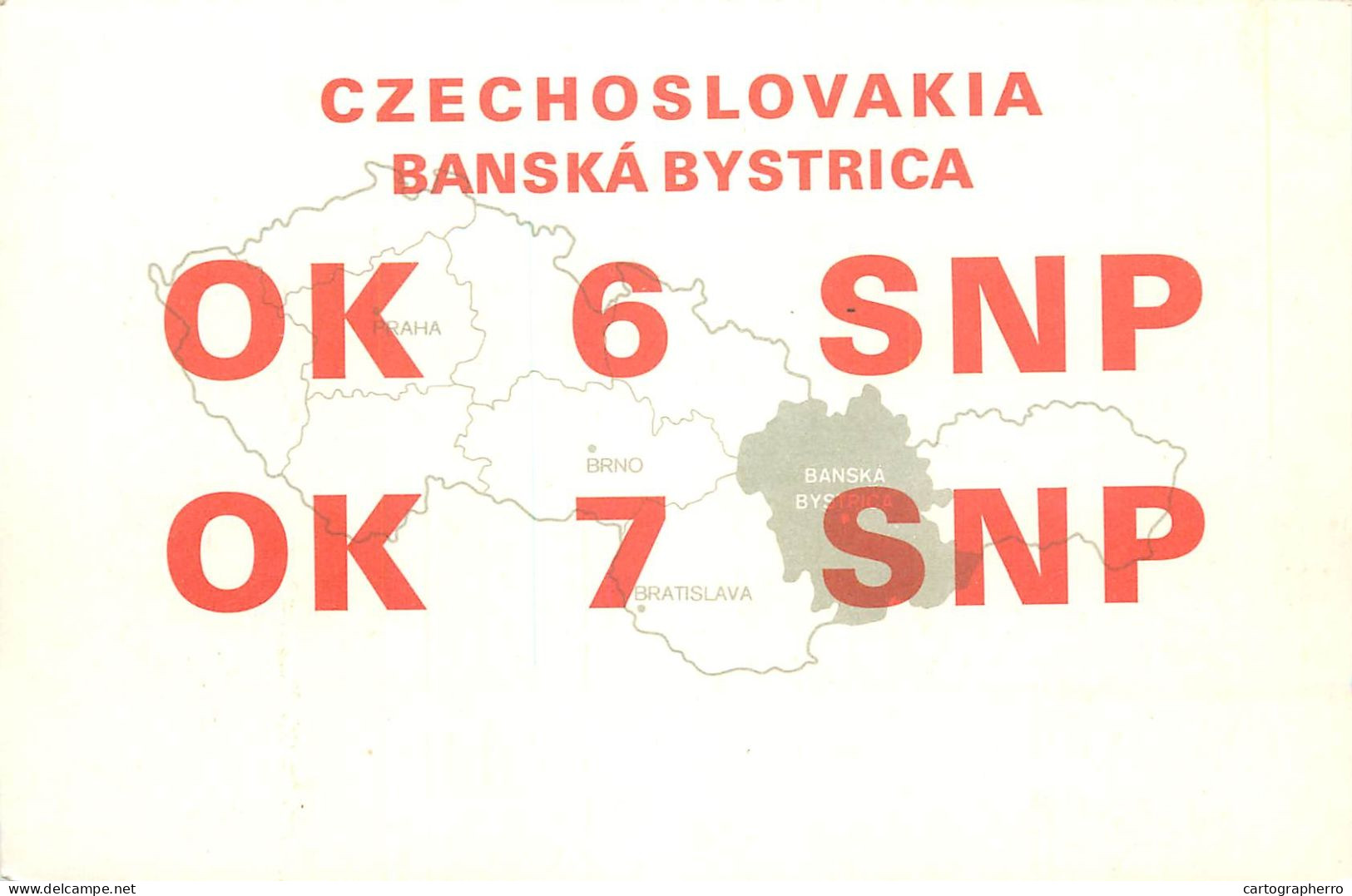Radio Amateur QSL Post Card Y03CD OK6SNP Czechoslovakia - Radio-amateur
