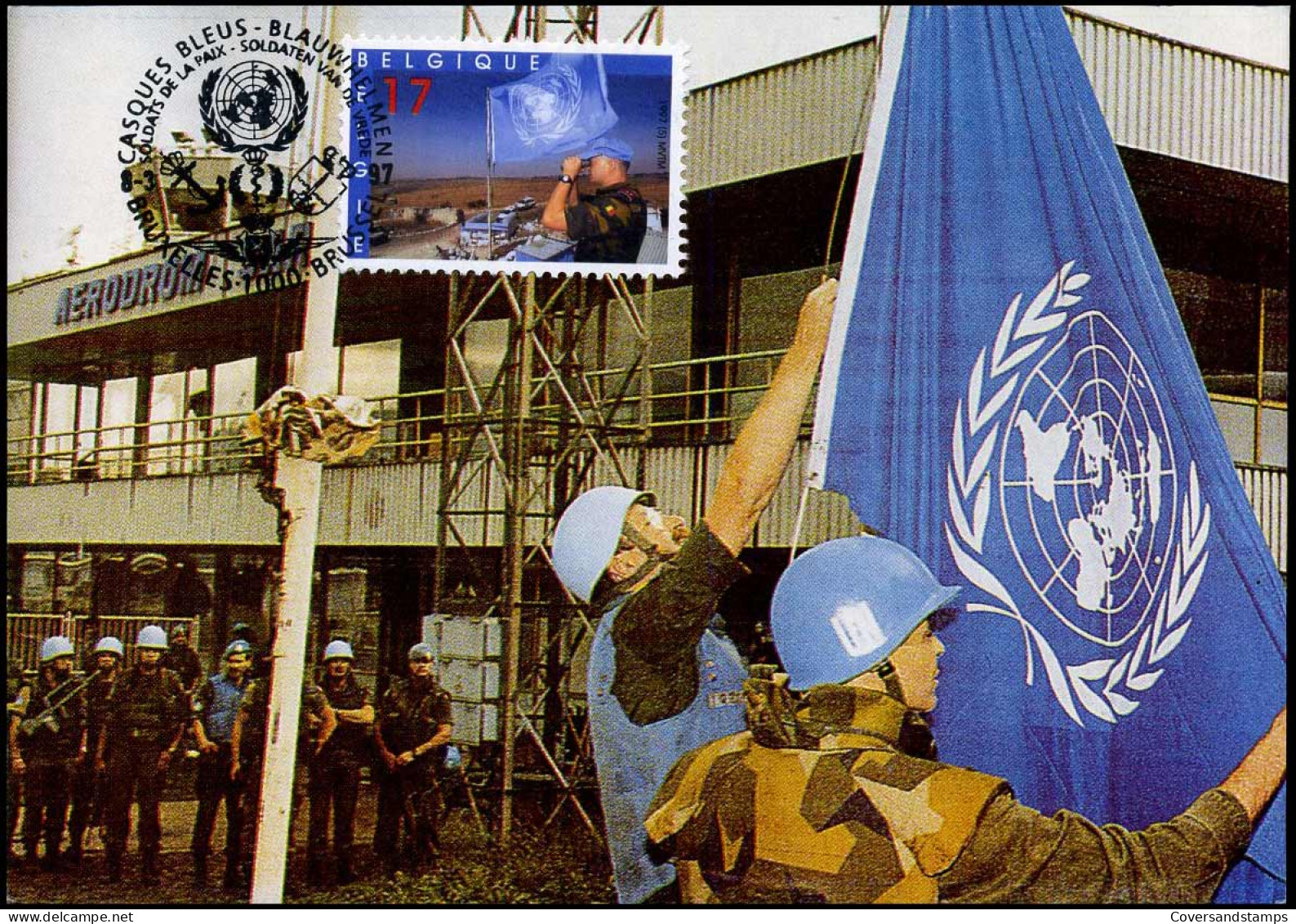 2692 - MK - Blauwhelmen - Belgische MilitaiRenéonder UNO Vlag  - 1991-2000
