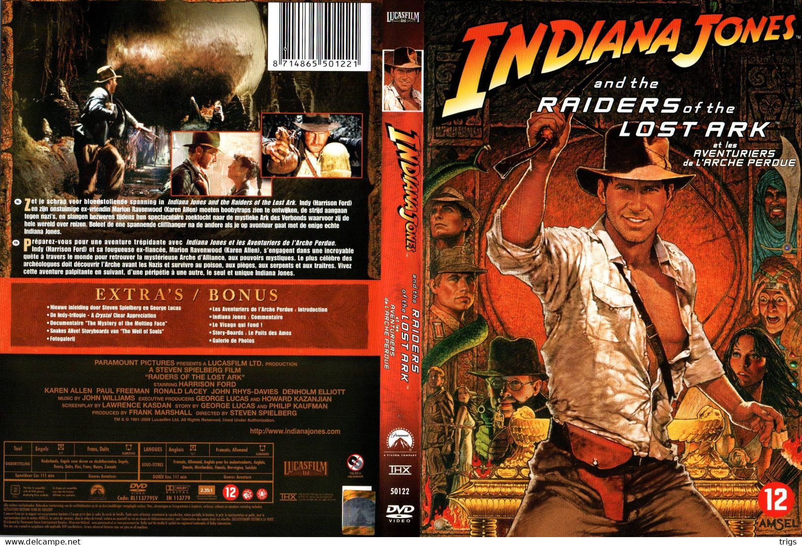 DVD - Indiana Jones And The Raiders Of The Lost Ark - Actie, Avontuur