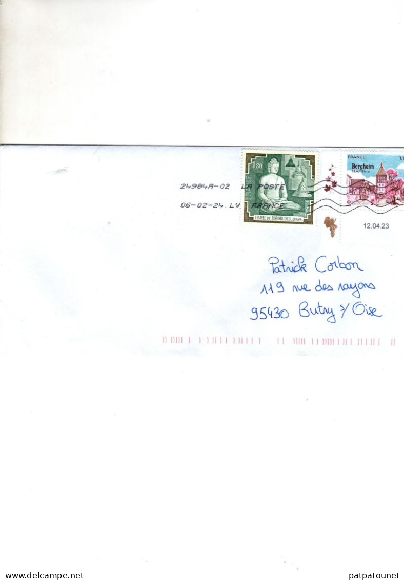 France Lettre 2024 2 Timbres - Cartas & Documentos