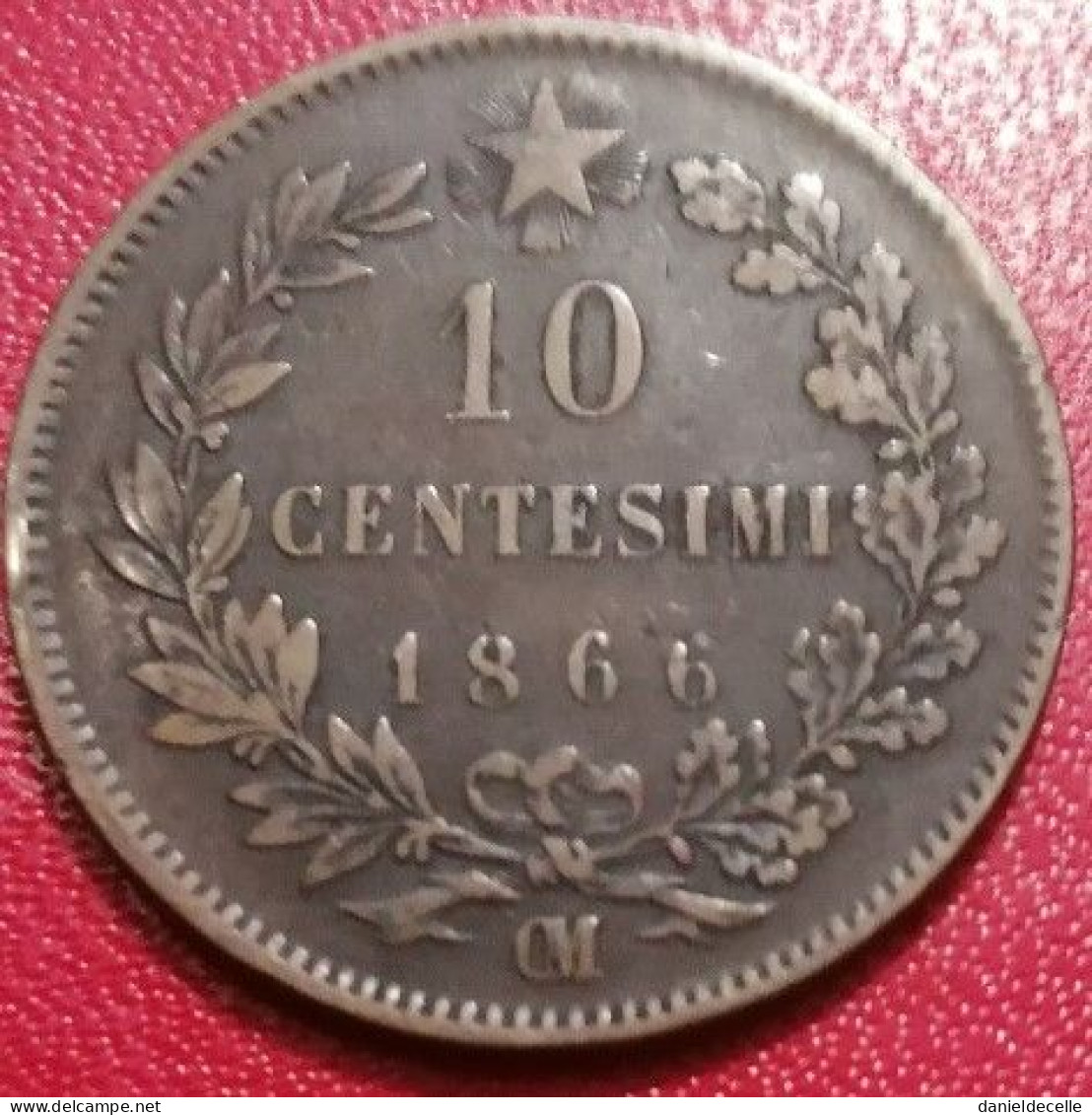 10 Centesimi Italie 1866 OM Sans Point - 1861-1878 : Victor Emmanuel II
