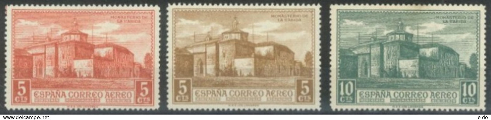 SPAIN,  1930, THE RABIDA MONASTRY STAMPS SET OF 3, # C31/33, MH (*). - Unused Stamps