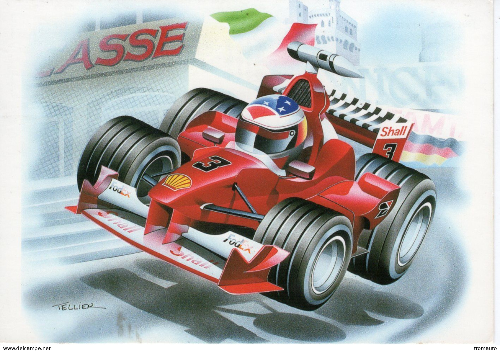 ''Schuminoxydable'' - Michael Schumacher (Ferrari) - Caricature By Artiste Tellier -  CPM - Grand Prix / F1