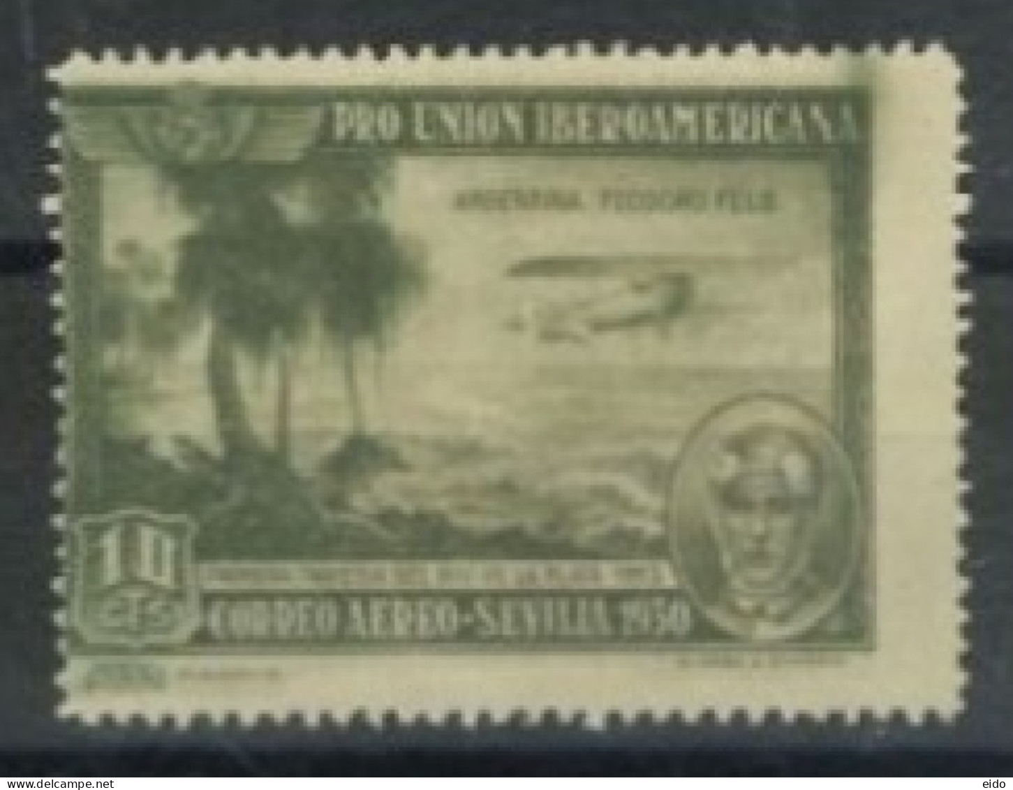 SPAIN,  1930, TEODORO FELS AND HIS AIRPLANE STAMP, # C51, MH (*). - Nuevos