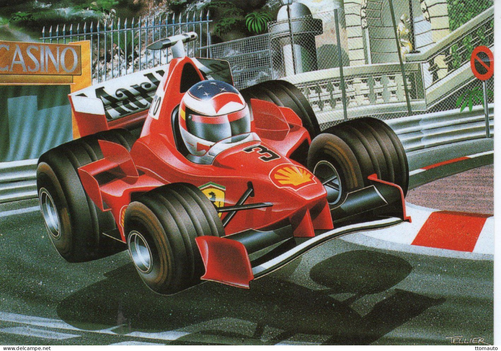 ''Tout Schumsssss'' - Michael Schumacher (Ferrari) - Caricature By Artiste Tellier -  CPM - Grand Prix / F1