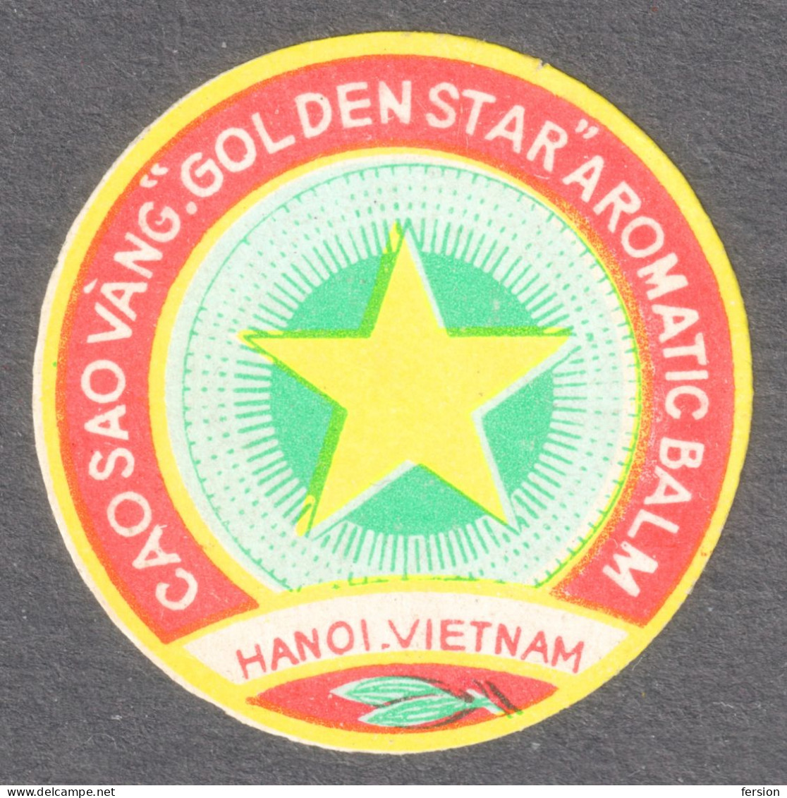 Golden Yellow Star Aromatic Balm Hanoi Vietnam LABEL CINDERELLA VIGNETTE / D = 25 Mm - Altri & Non Classificati