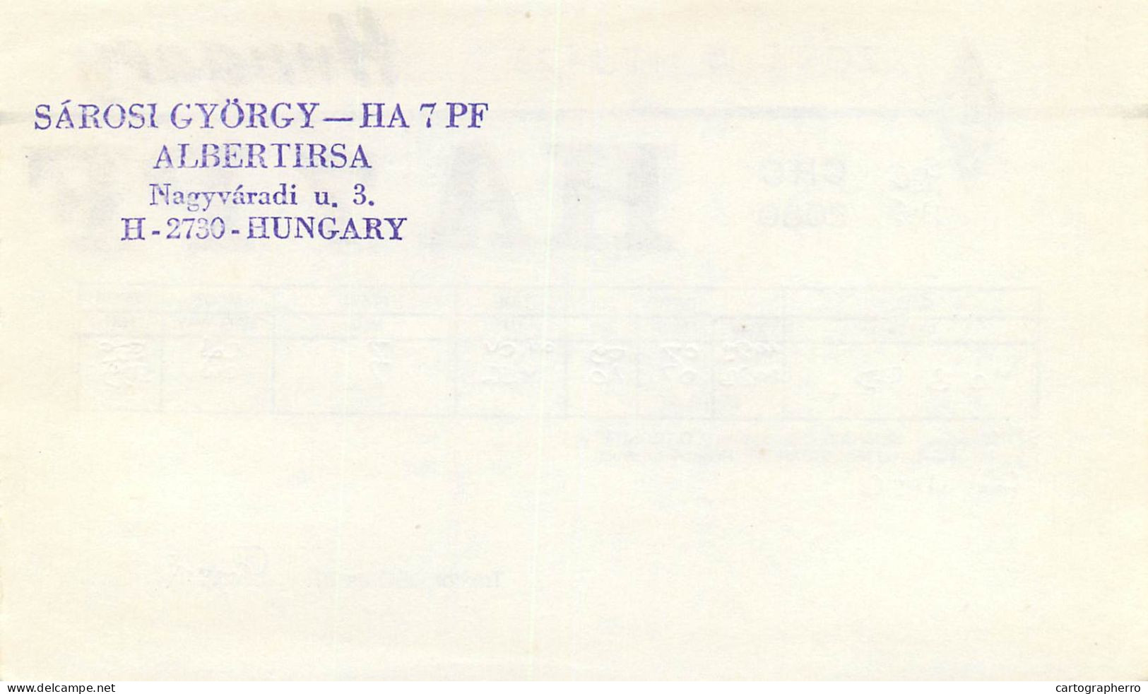 Radio Amateur QSL Post Card Y03CD HA7PF Hungary - Radio-amateur