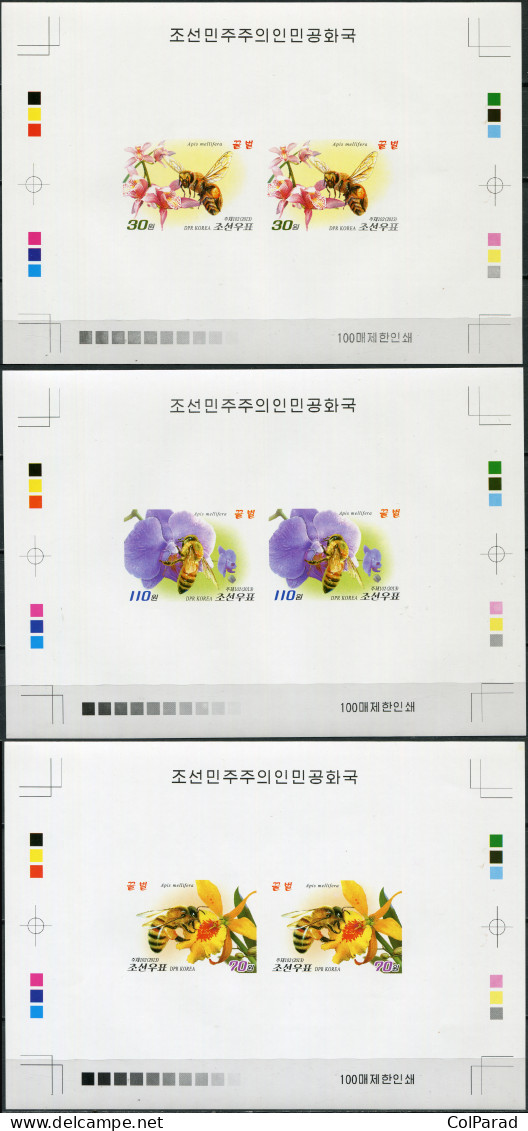 NORTH KOREA - 2013 - SET OF 3 PROOFS MNH ** IMPERFORATED - Bees - Corée Du Nord